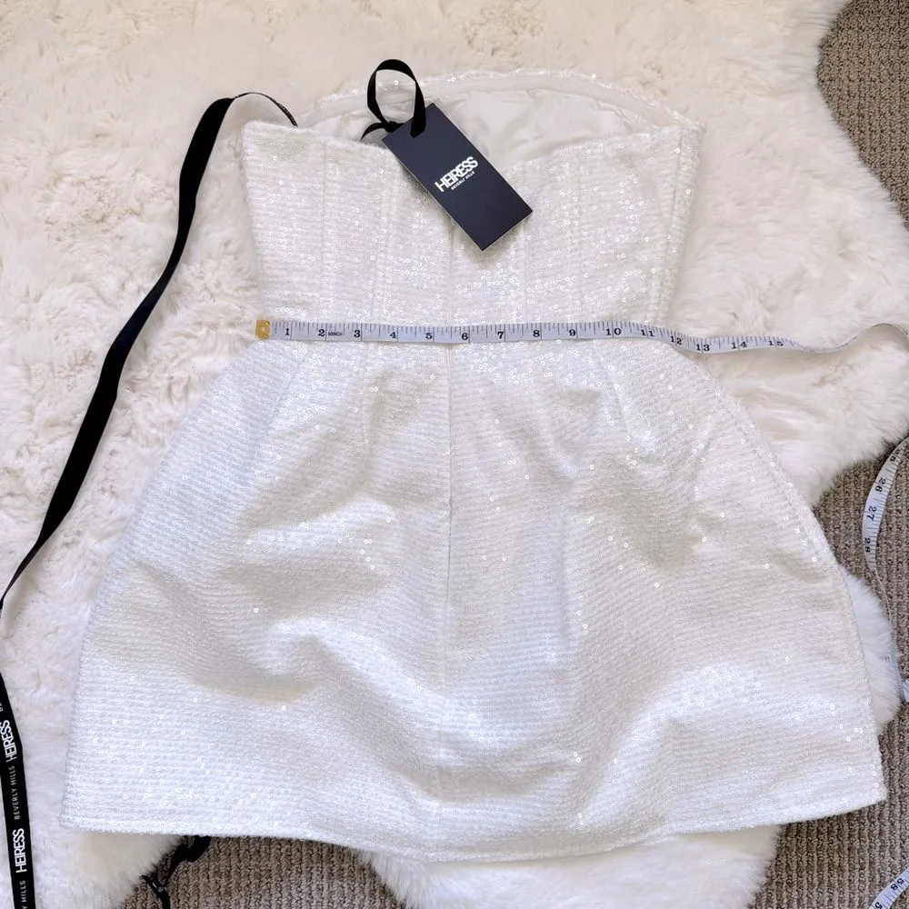 Heiress Sequin Corset Strapless Mini Dress XXS - Image 3