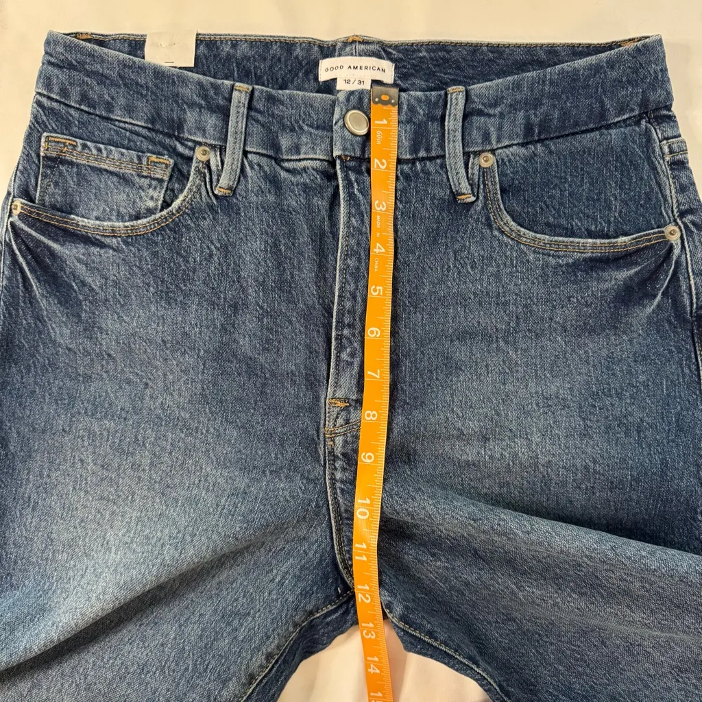NWOT Good American Good Classic Raw Hem High Waist Slim Jeans sz 12 Fits Like 10 - Image 5