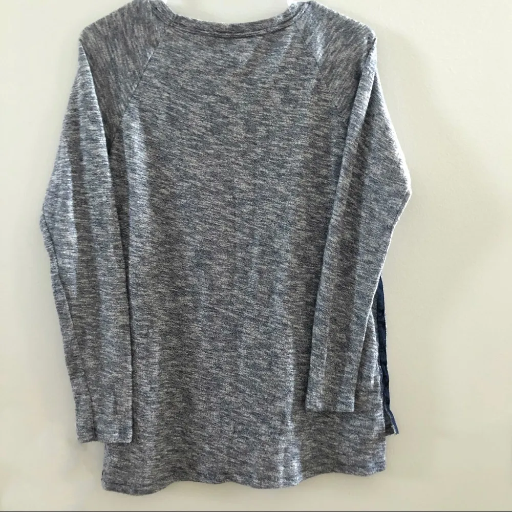 Aerie Marled High low‎ Slit Oversized Sweater Blue Small - Image 2