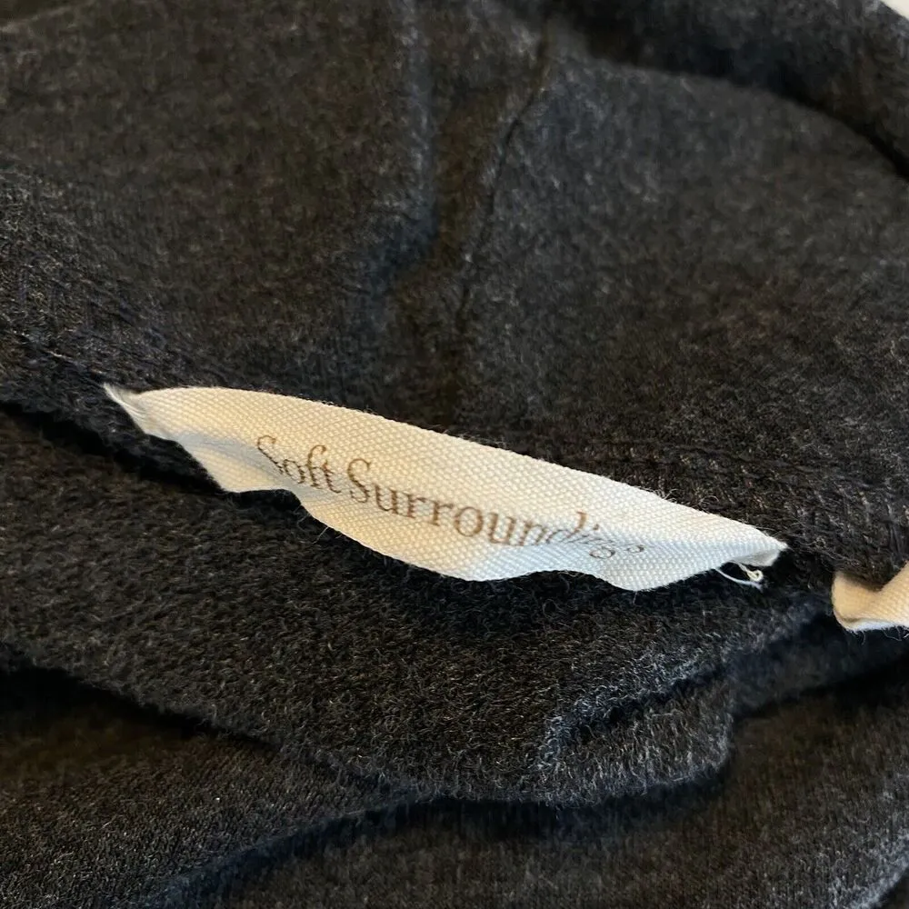 Soft Surroundings Cowl Neck Tunic Sweater Dark Gray Sweatshirt Drawstring XL - Image 5