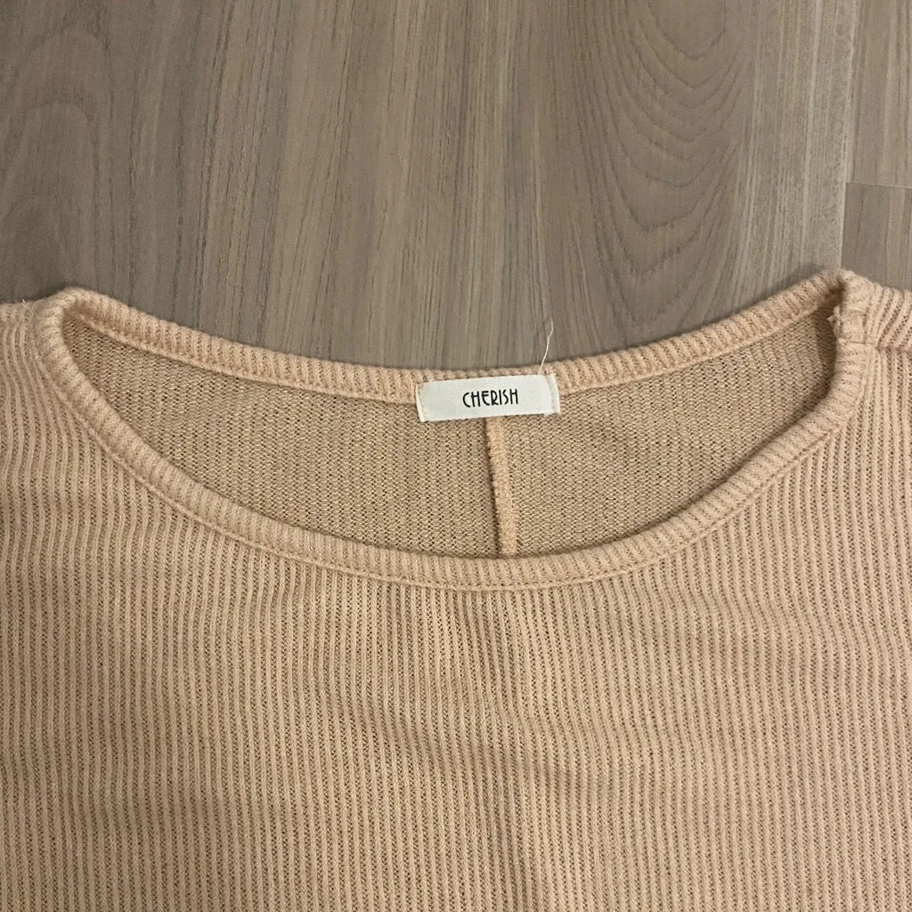 Cherish  Casual Pink Ribbed Top Size M - Image 2