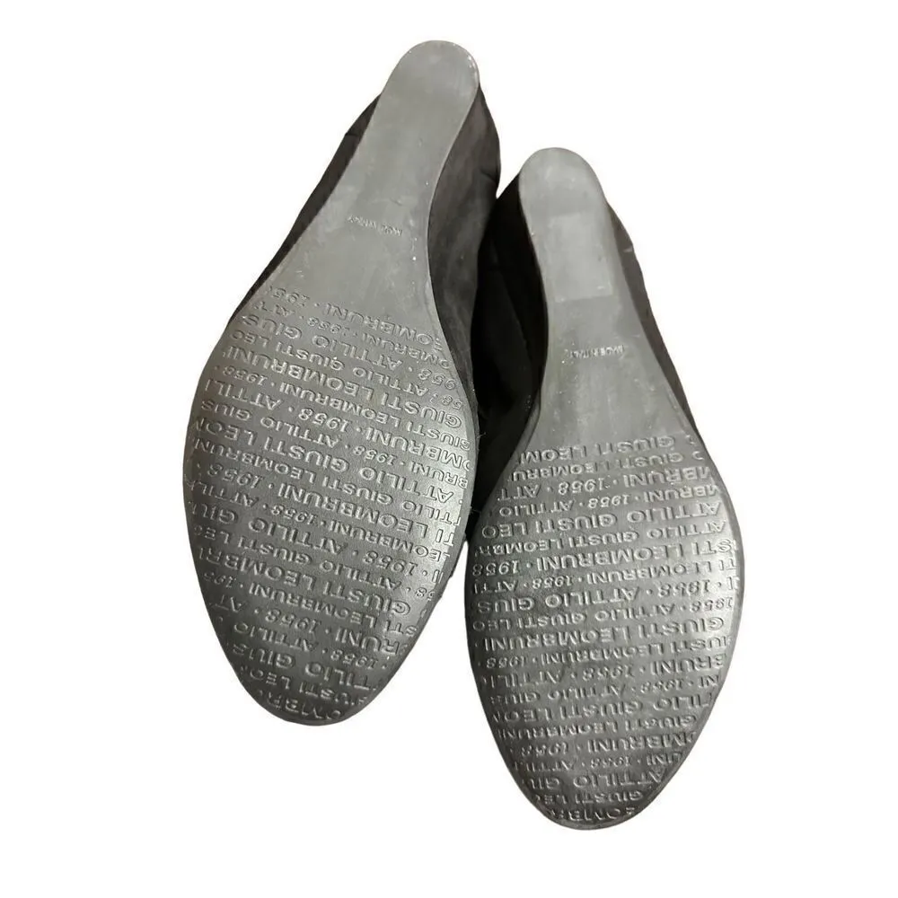 Women’s AGL ATTILIO GIUSTI LEOMBRUNI Black Leather Cap Toe Wedge Shoes SZ 38 Black - Image 6