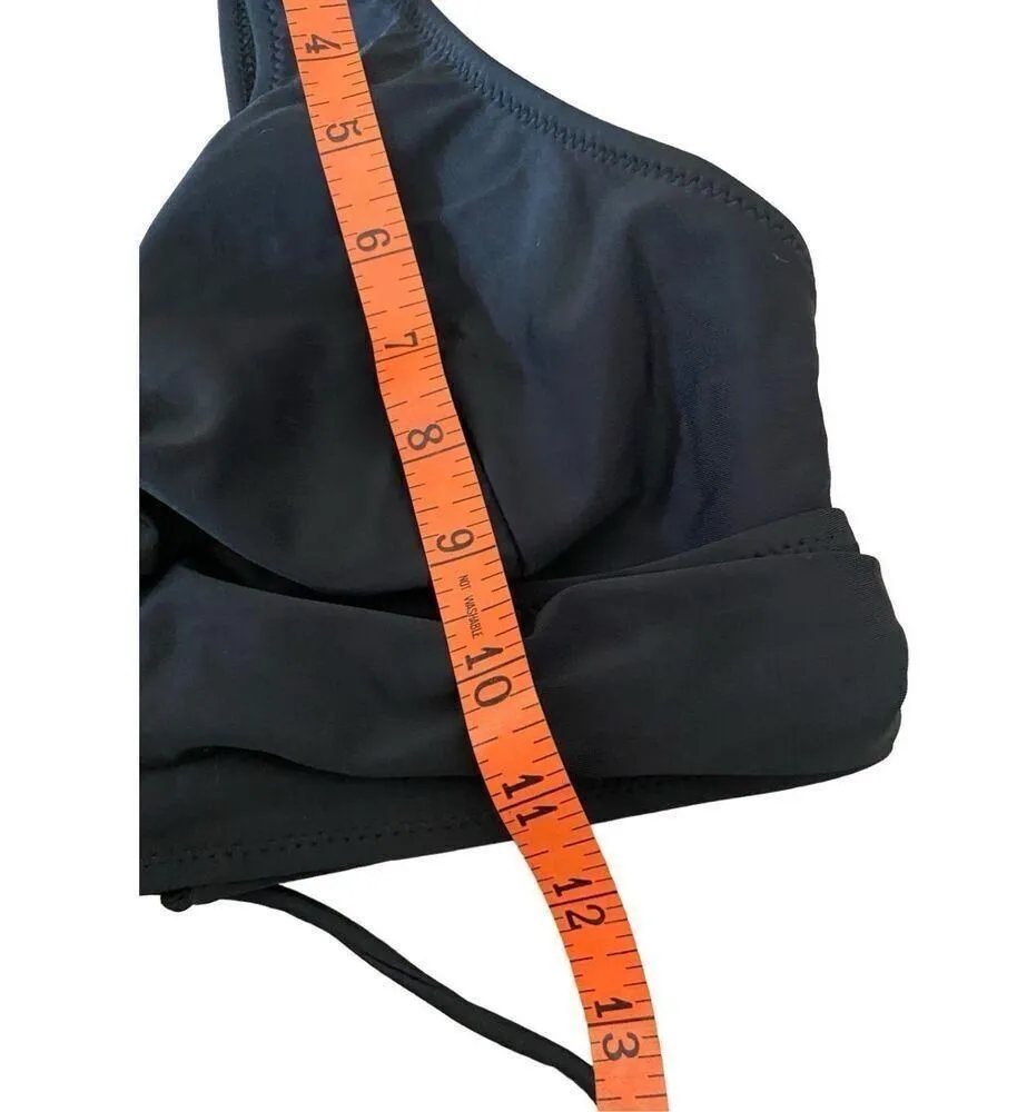 Crossover Corset Style Bikini Top Swimwear Beach Vacation Tie Back Black - Image 11