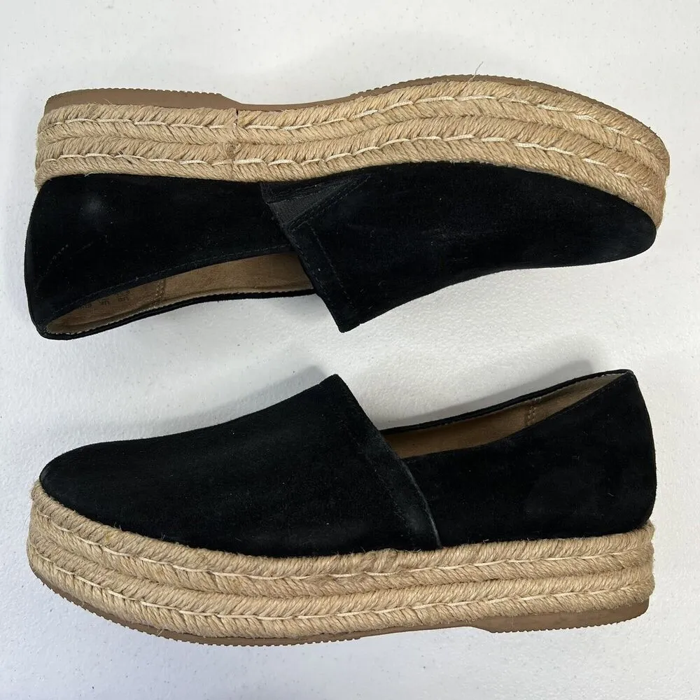 NATURALIZER Size 8.5 Shoes Thea 3 Black Suede Espadrille Platform Slip On Casual - Image 5