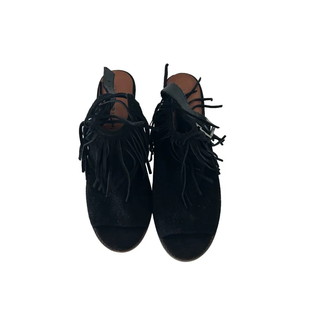 LUCKY BRAND Womens Liennah Black Fringe Heels Size 8 - Image 2