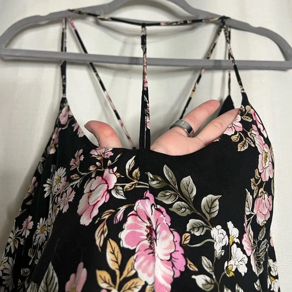 LF Three Days Black and Pink Floral Strappy Cami Blouse XS - Image 6