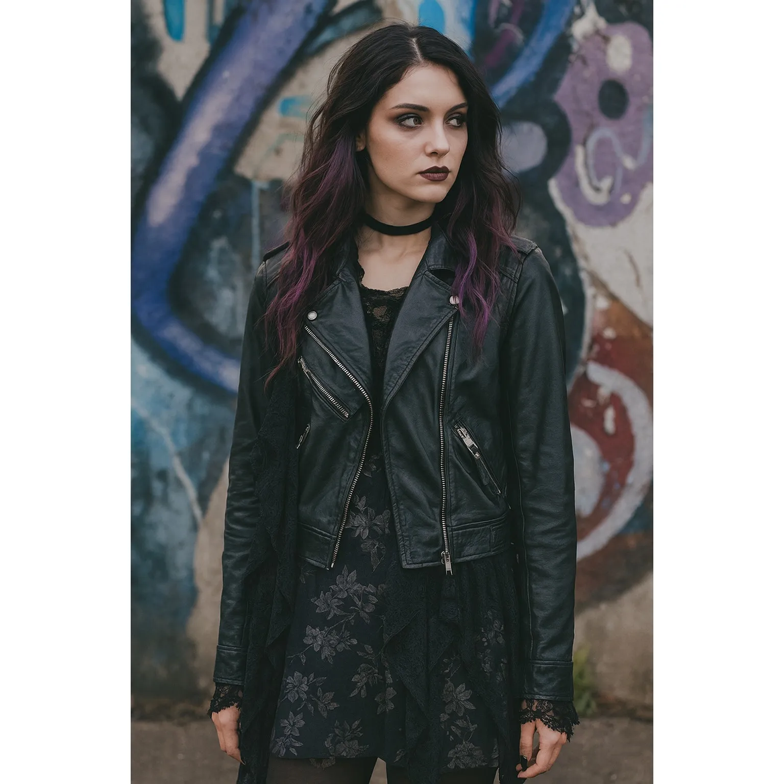 ZARA Genuine 100% Sheep Leather Moto Biker Jacket Black Zip Hardware Size - Image 2