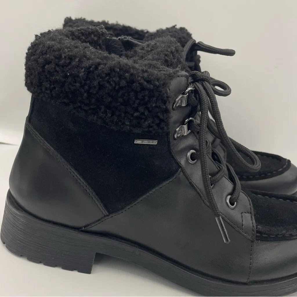 Geox Rawelle ABX waterproof lace-up black boots suede leather women Size 36/ 6US - Image 3