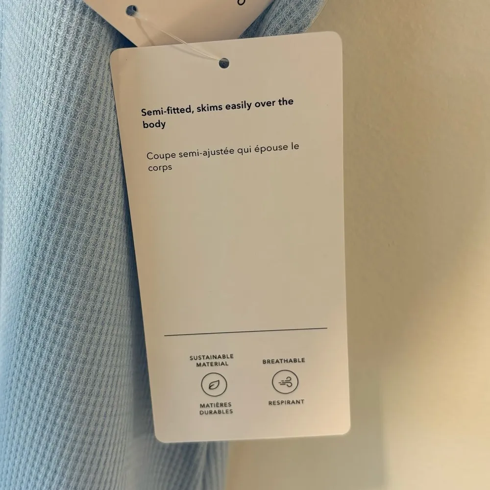 Athleta Wind Down Sleep Cami Blue Waffle Knit Tank Top Lounge Pajamas V Neck - Image 7