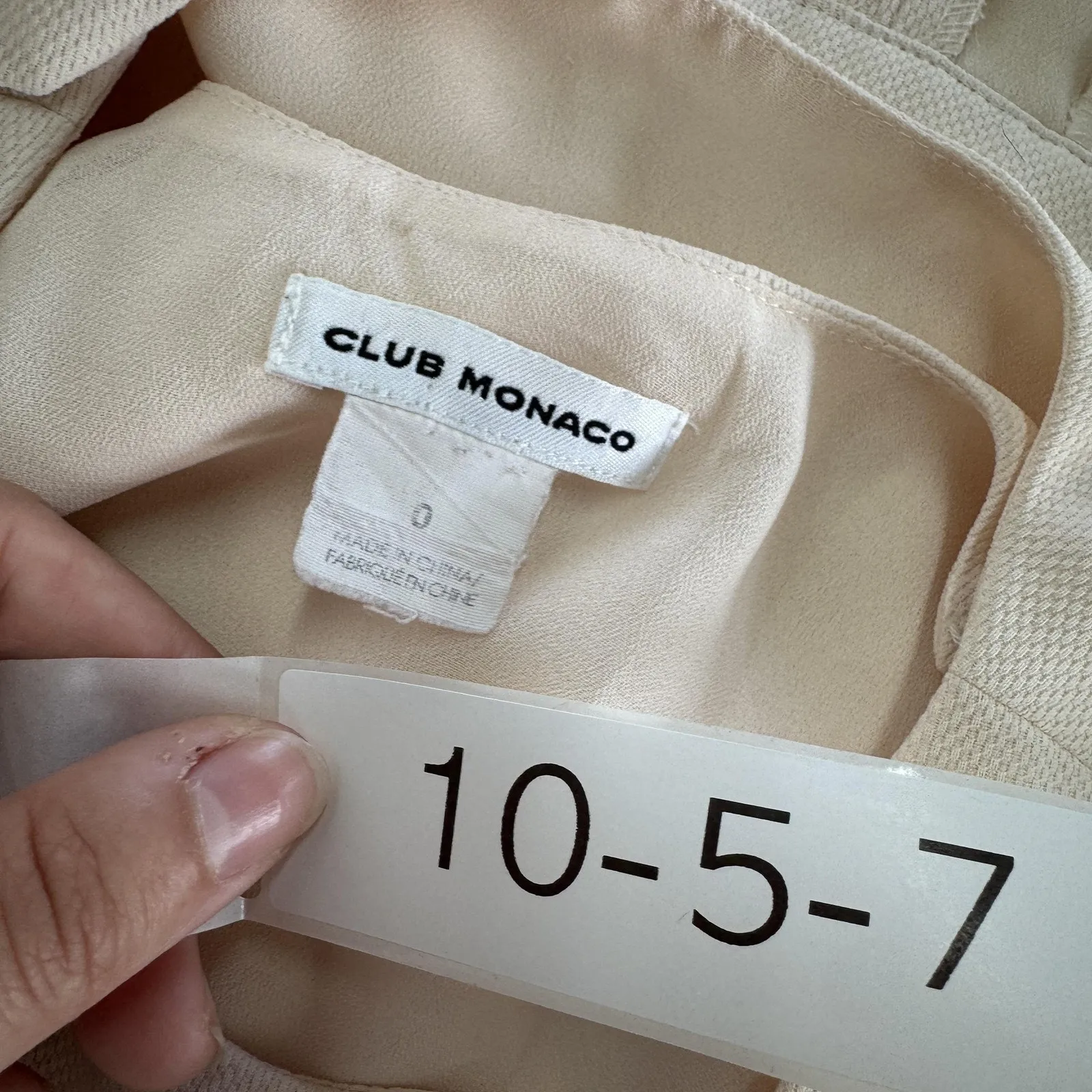 Club‎ Monaco Romper Womens 0 Tan Beige Textured Open Back Dressy Chic Playsuit - Image 5