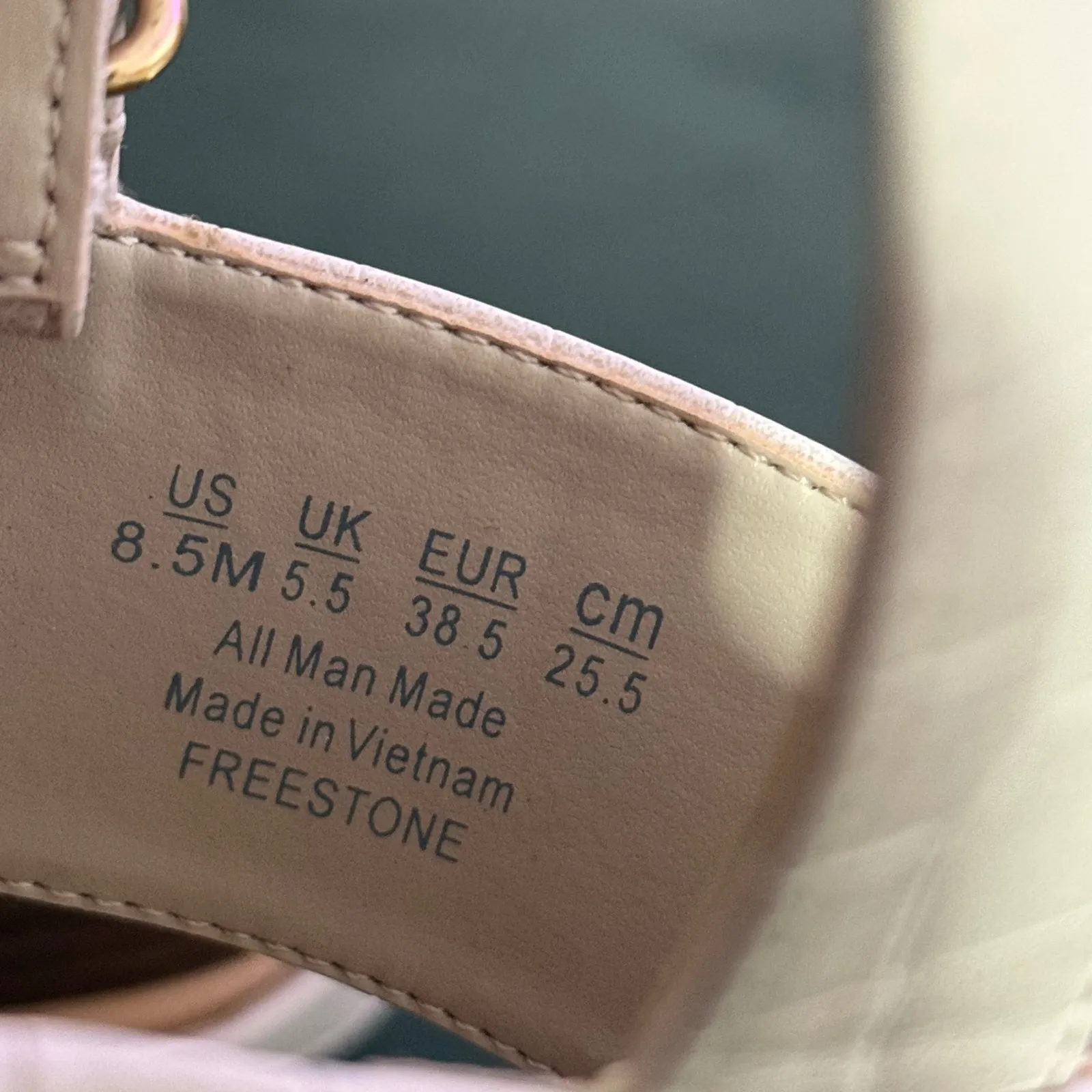 Dr Scholls Croc Embossed Freestone Wedge Sandals Cream Women Size 8.5 Slip On - Image 4