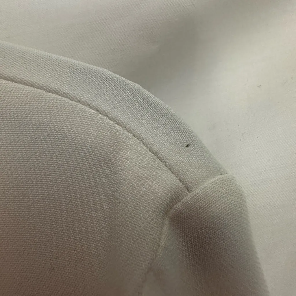 A.L.C. Long Sleeve Ivory Round Neck Blouse Ruffle Cuffs Size 12 Quiet Luxury - Image 4