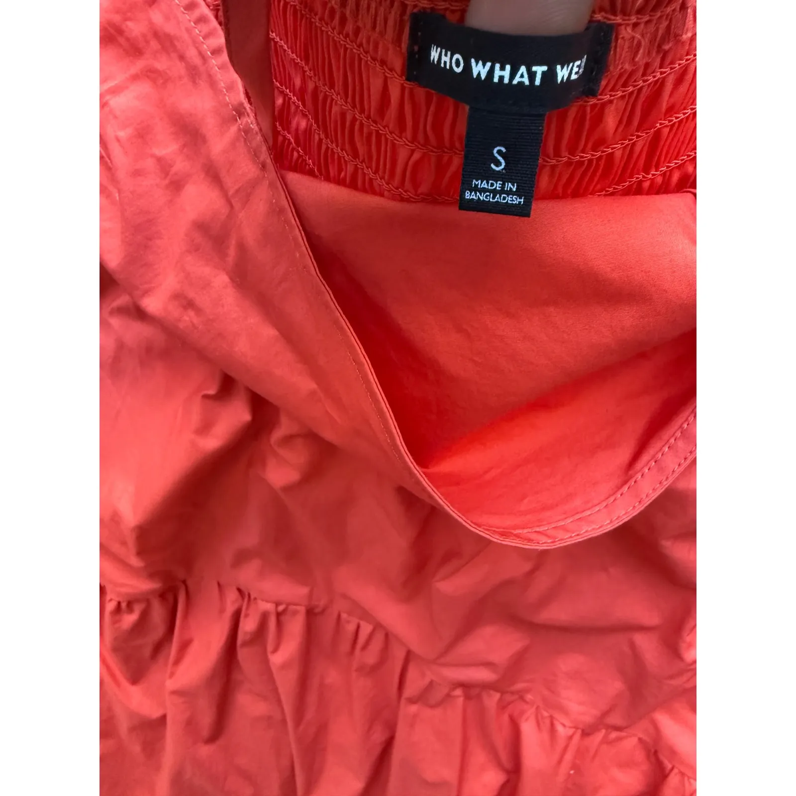 Who What Wear Coral Tiered Midi Dress Spaghetti Straps  S - Image 4