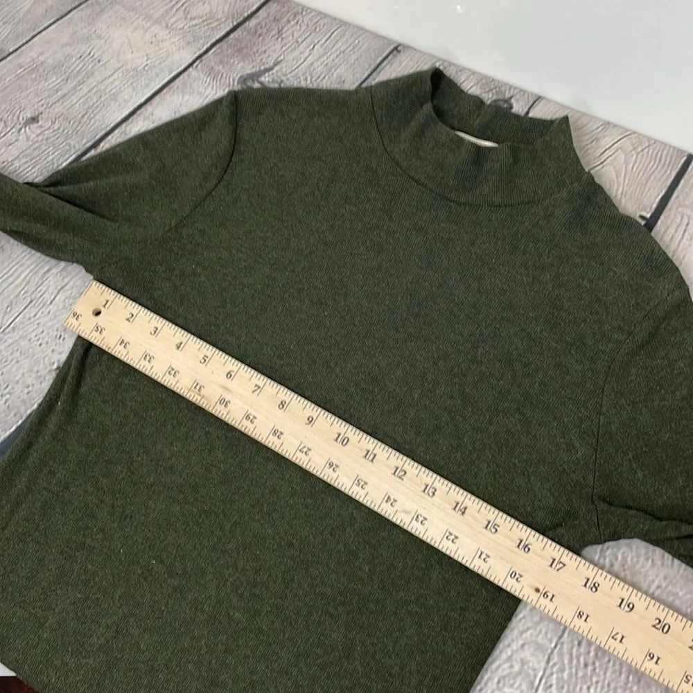 Tkees The Super Rib Turtleneck Maxi Dress long sleeve size Small Green - Image 12