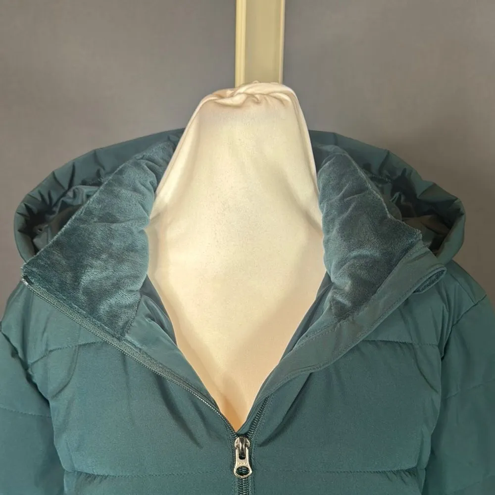 Swiss Tech Women’s Blue Green Puffer Jacket Hooded Quilted Design Size L 12/14 Size L - Image 3