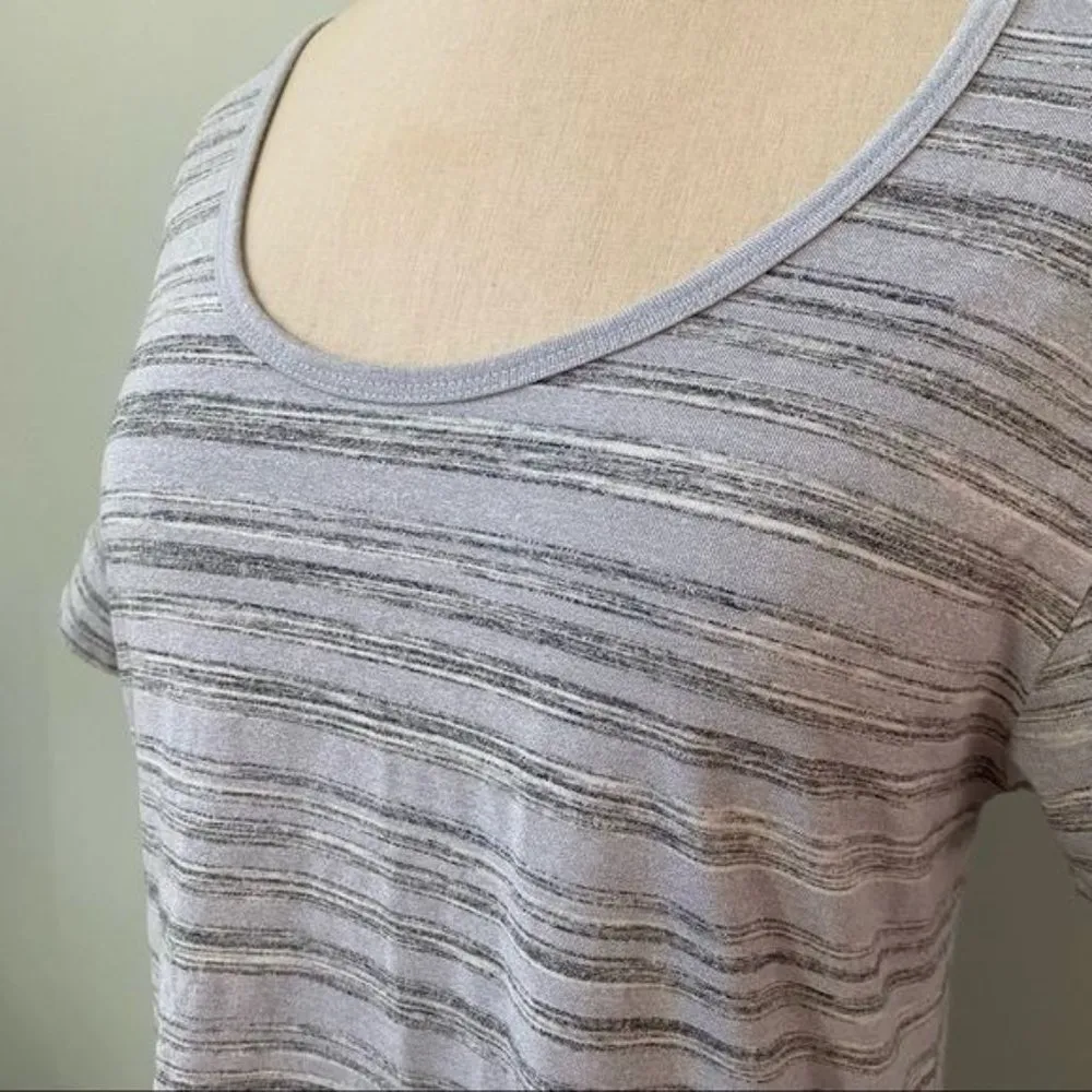 Lularoe Oversize T-shirt Blue Gray Stripe - Image 5