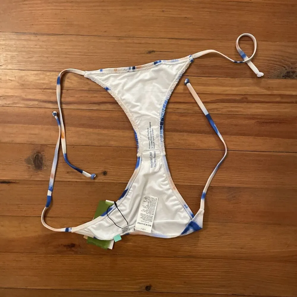 Quicksilver Side Tie Smocked Bikini Bottom Womens Size Small NEW Beach Vacation - Image 4