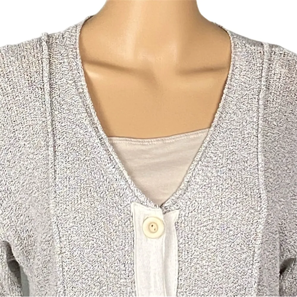 FLAX oatmeal knit long buttoned cardigan sweater Size Small Medium. EUC - Image 5