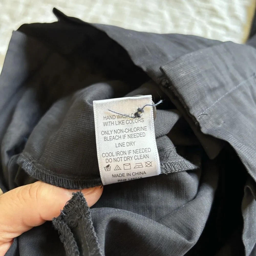 Lost + Wander Womens Bloody Mary Black Cropped Belted Wide Leg Pants Medium - Image 4