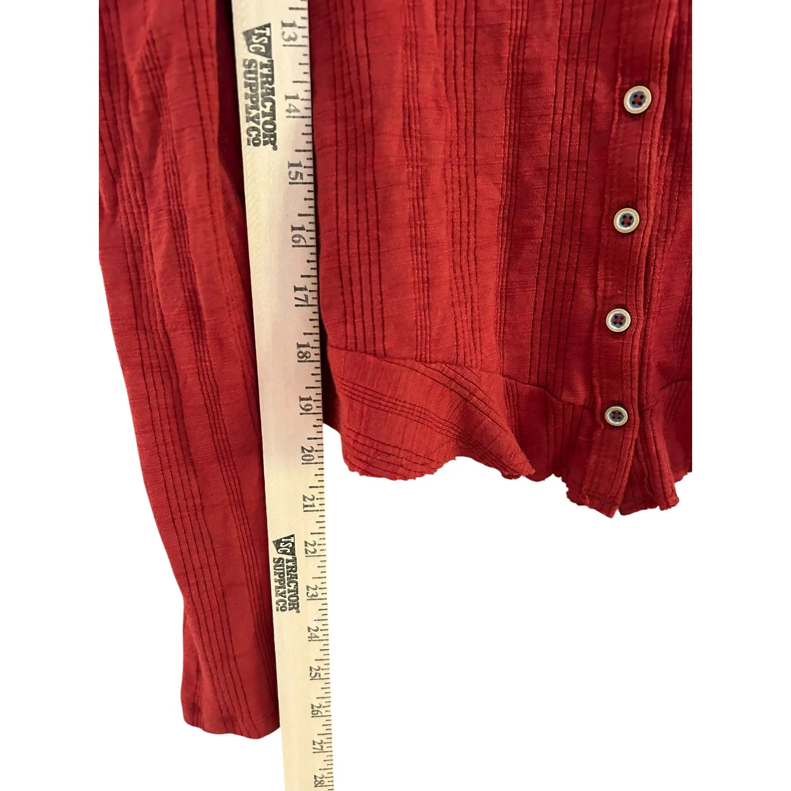 Pilcro and the Letterpress Anthropologie Cropped Ribbed Knit Button Down Top Med - Image 8