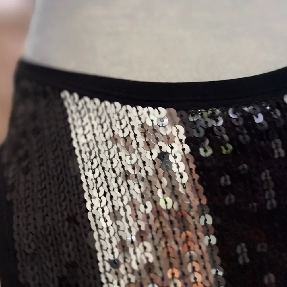 Joseph Ribkoff Vest Cocoon Knit Sequin Racerback Open Front Black 6 Cocktail Mod - Image 10