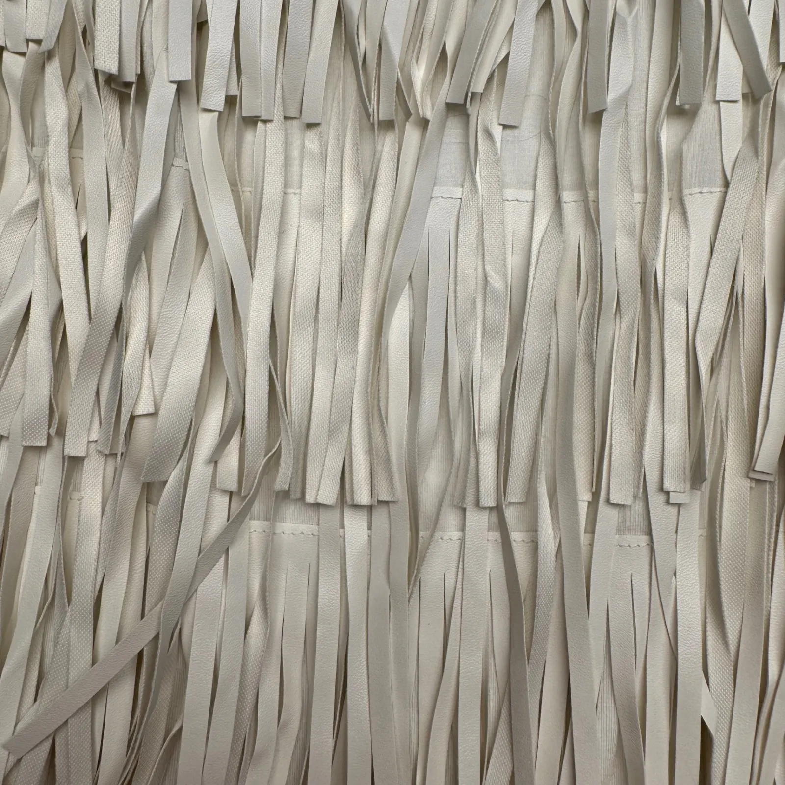 Crazy Train White Faux Leather‎ Fringe Tank Top Boho Festival - Image 2