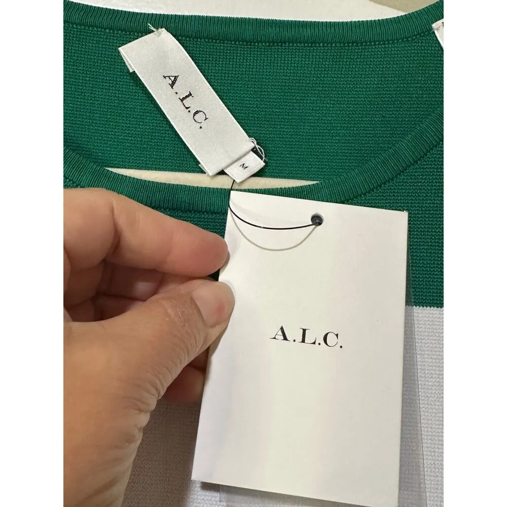 A.L.C. Striped Kane Dress Mini Sz Medium NWT Fit & Flare Colorblock Taylor Swift - Image 7