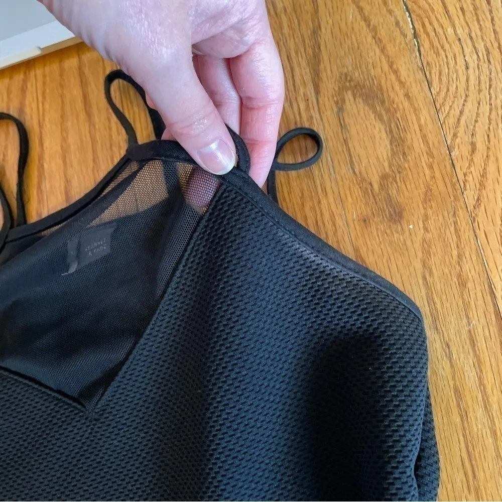 SPARKLE FADE URBAN OUTFITTERS UO Mesh Panel High Neck Skater Dress Black Mini S - Image 11