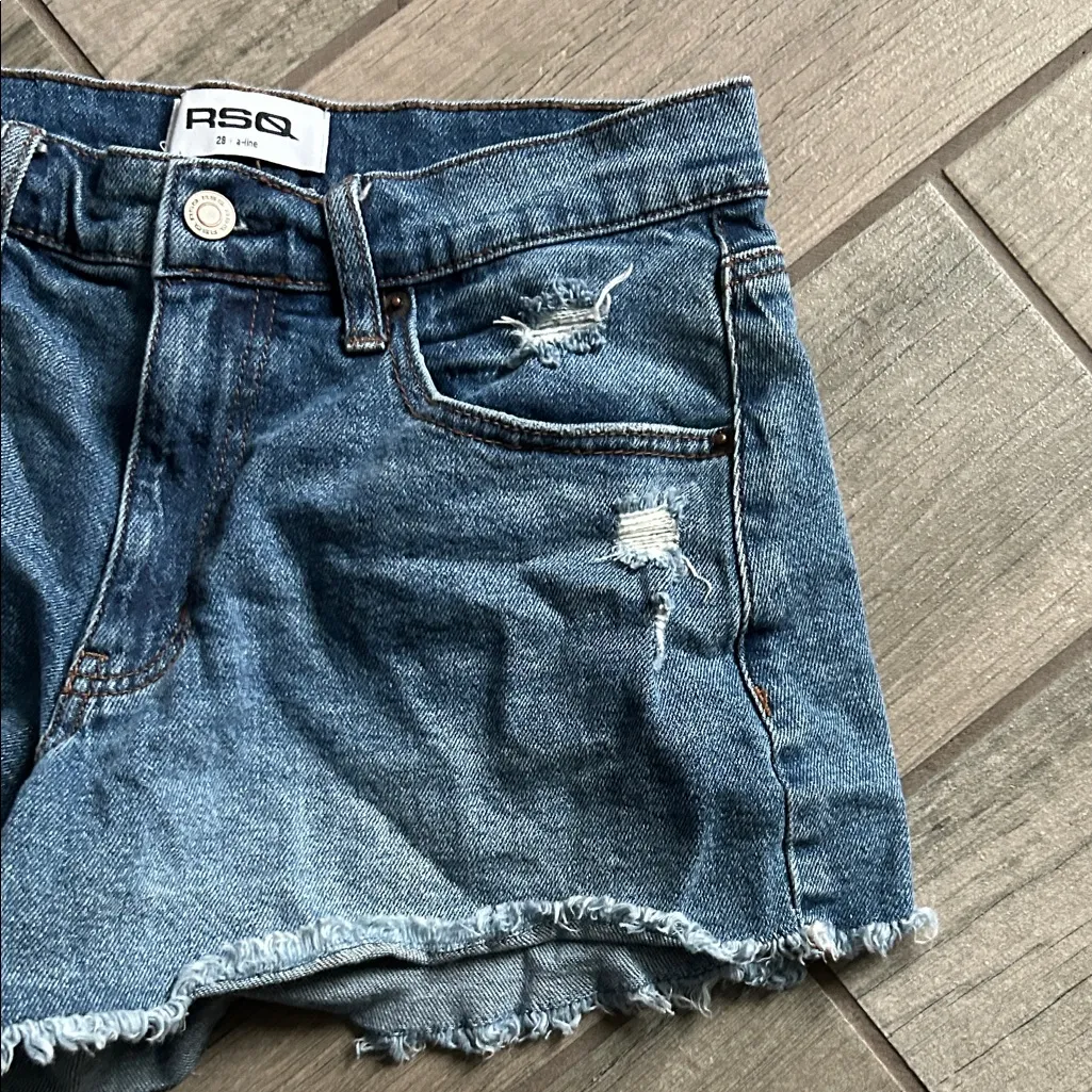 RSQ Distressed Blue Jean Shorts - Image 3