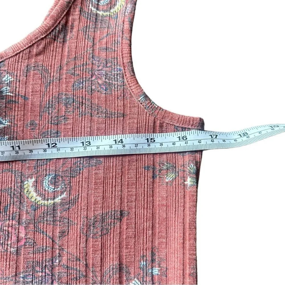 Maurice’s Ribbed Floral Lace Up Tank Top Size Small - Image 6
