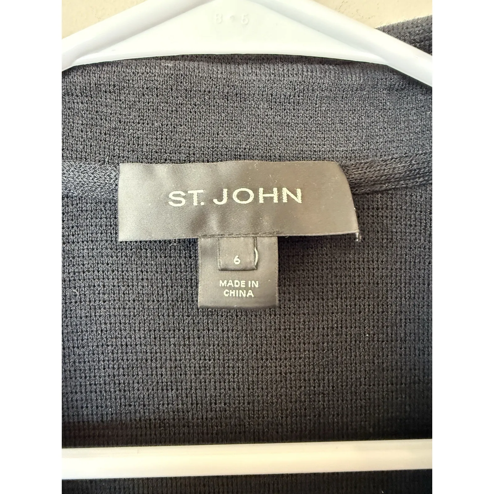 St. John Caviar Cascading Ruffle Open Front Black Knit Sweater Jacket Size 6 - Image 5