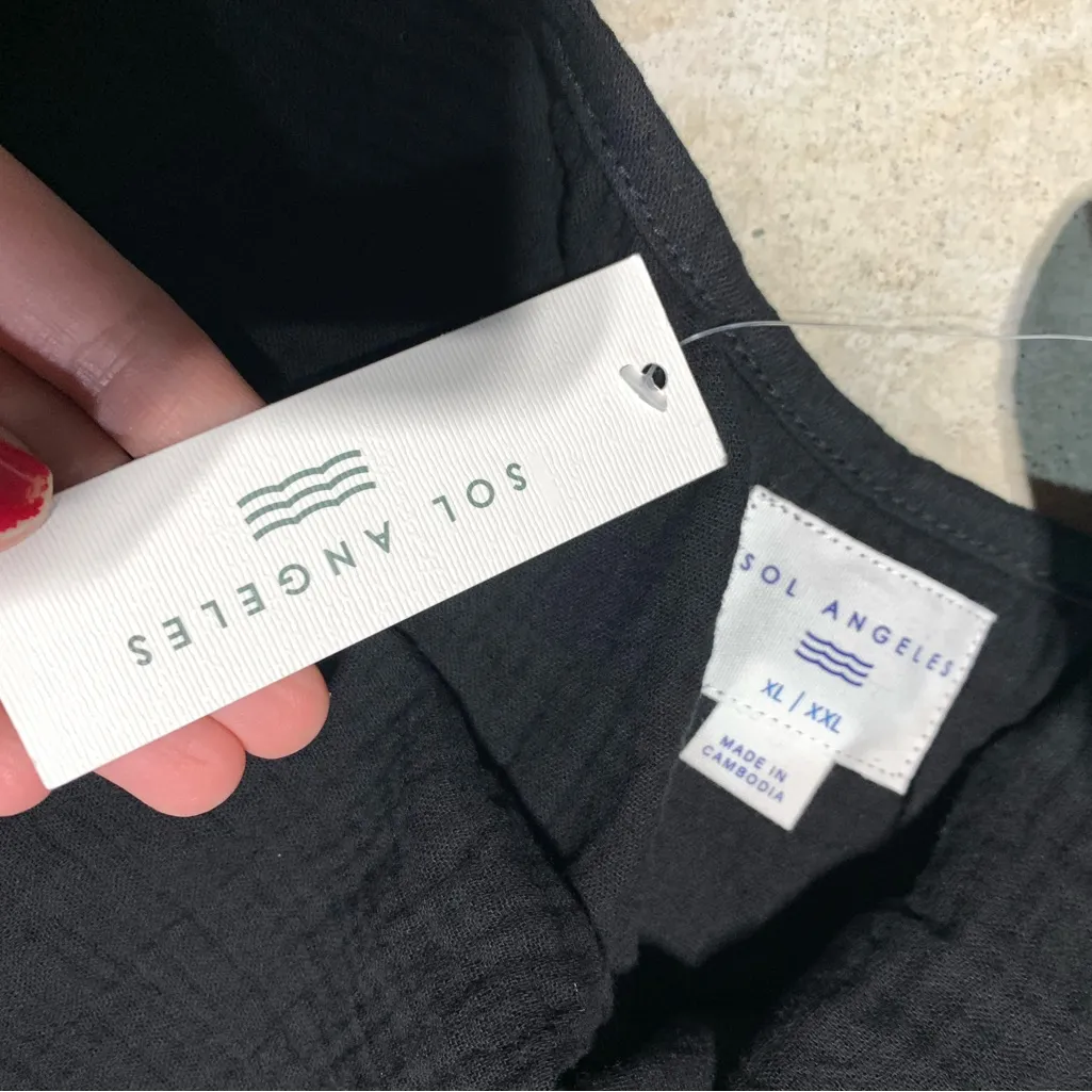 Sol Angeles Black gauzy cotton dress xl/XXL - Image 5