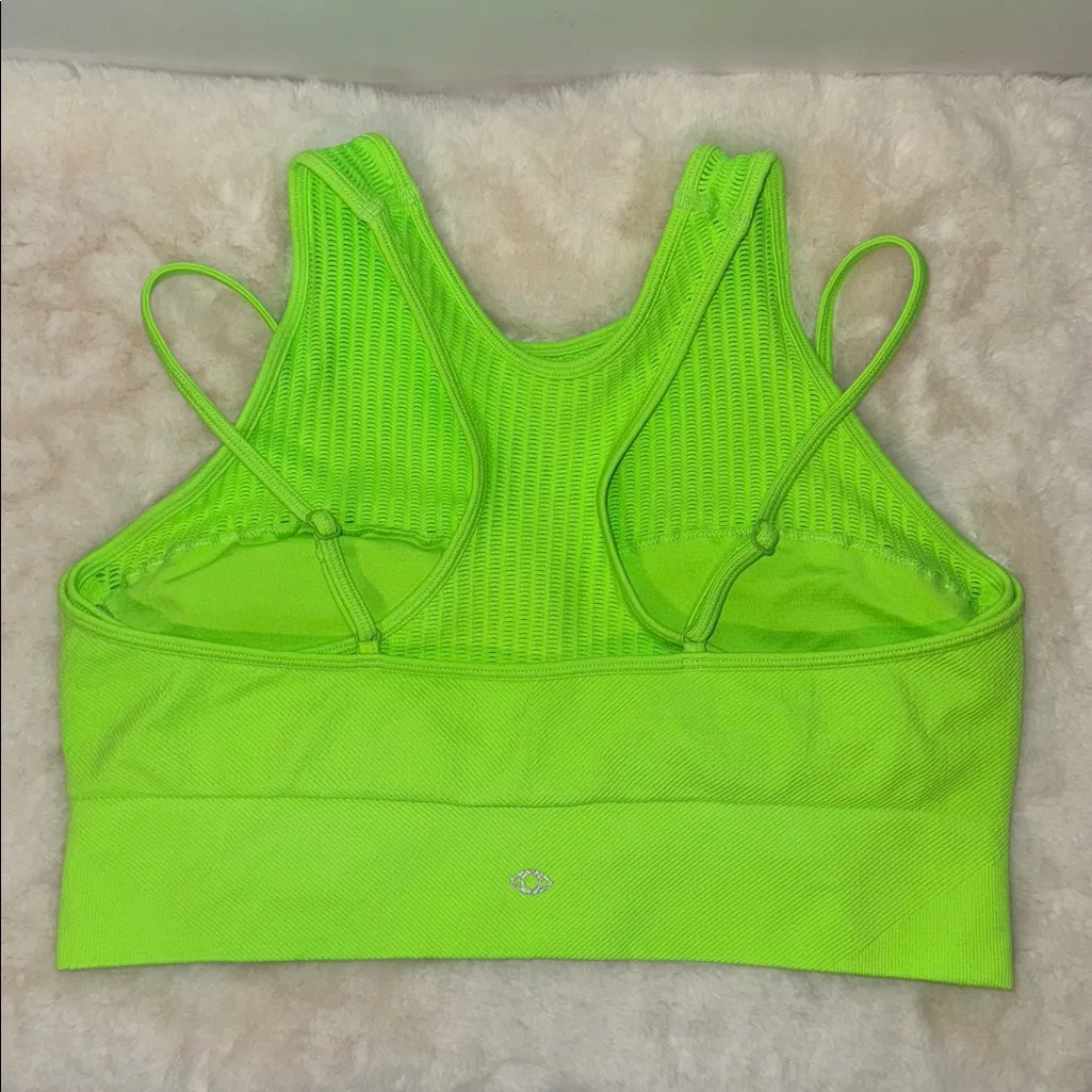 Sofia Vergara Layered Seamless Rib Sports Bra Neon Green Women’s L 12 - Image 3