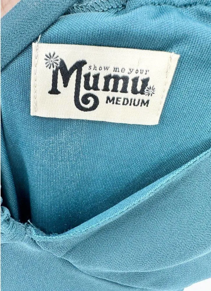 Show Me Your Mumu  Amanda Deep Jade Blue Maxi Dress Women's Size Medium M - Image 8