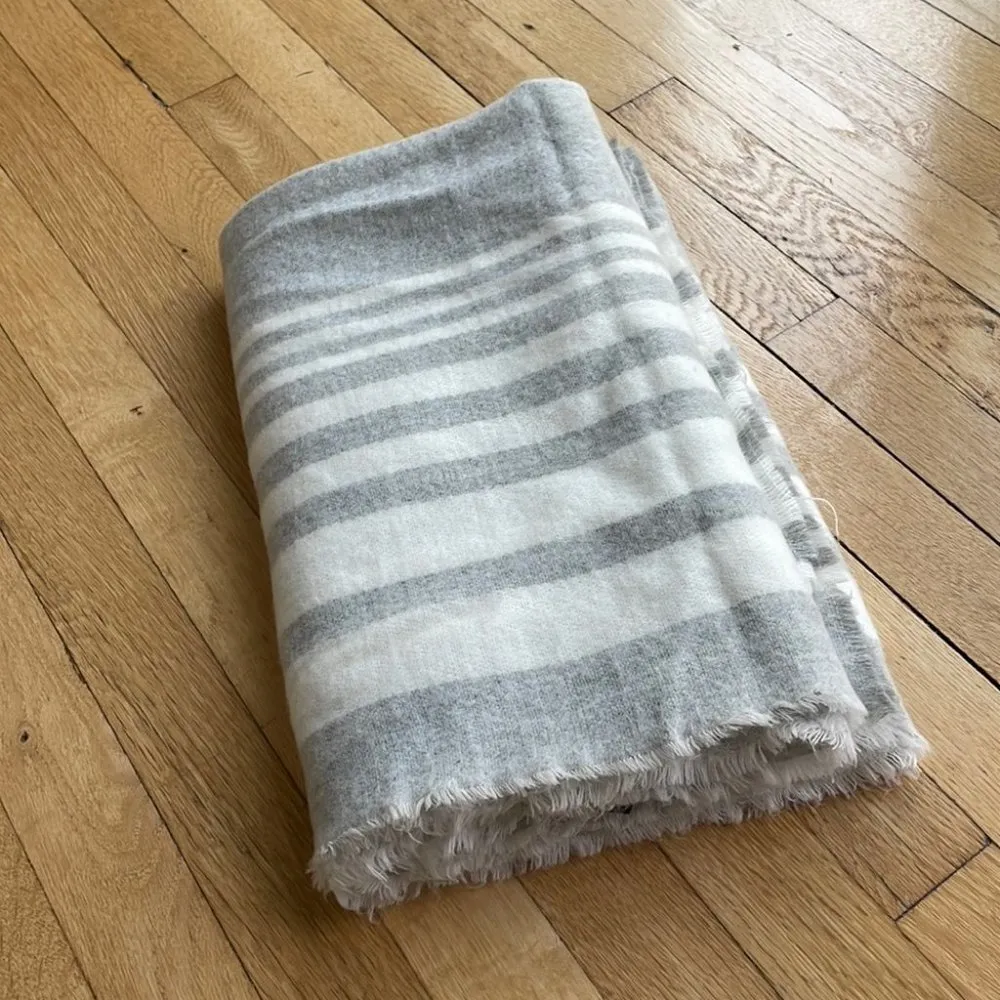 𝅺🤍 Zara Large Acrylic white light grey warm blanket scarf​ - Image 2