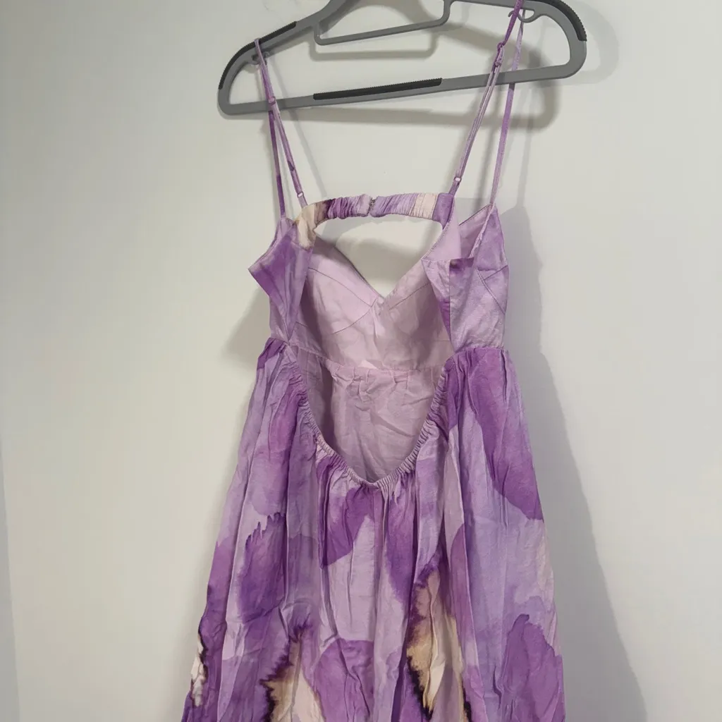 Bardot Purple Printed Midi Dress - Image 9