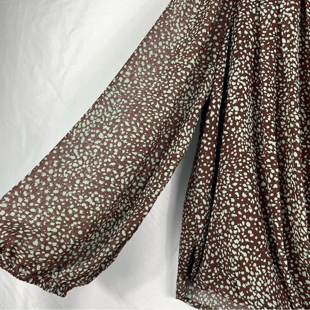 Entro Brown and White Polka Dot Blouse - Image 5