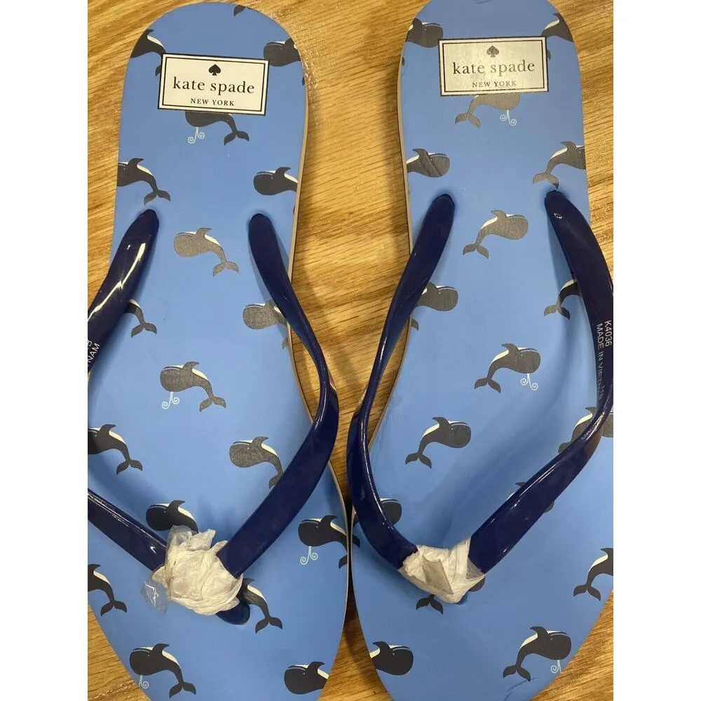 Kate Spade New York Feldon Flip Flop Sandals Women's 11 B Blue Flat Open Toe B50 - Image 2