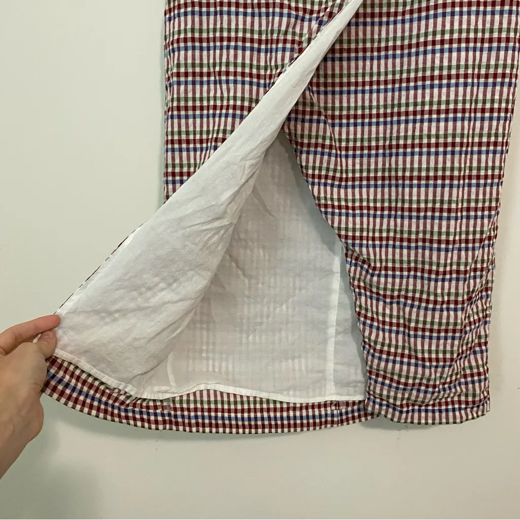 Madewell Sarong Midi Skirt in Rainbow Gingham size 2 - Image 6