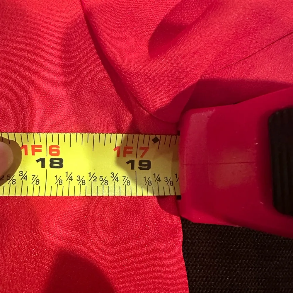 Dana AshleyVintage Red Button Down Collard Shorts Sleeves.Pleated Blouse Sz 10. - Image 16