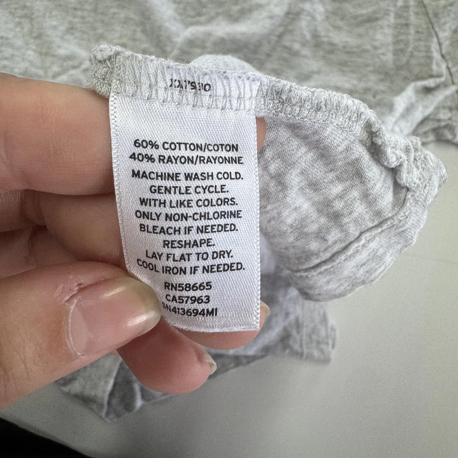 Something Navy Shirt Womens Medium Gray Puff Sleeve 3/4 Length Top Lightweight - Image 5