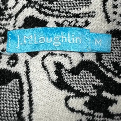 J. MCLAUGHLIN Black & Cream Textured Paisley Print Darcy Dress EUC Size Medium - Image 8