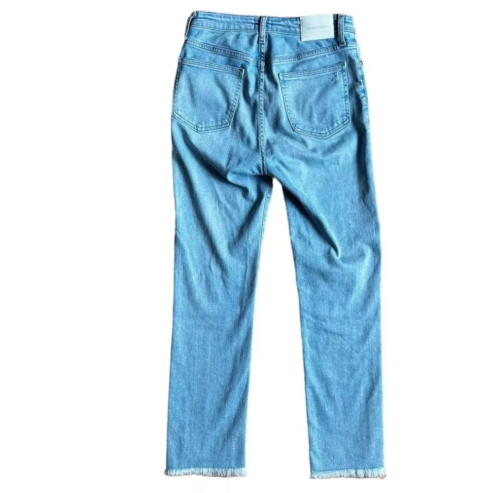 Jonathan Simkhai Standard River High Rise Straight Jean Light Wash Size 28 Fray Blue - Image 8