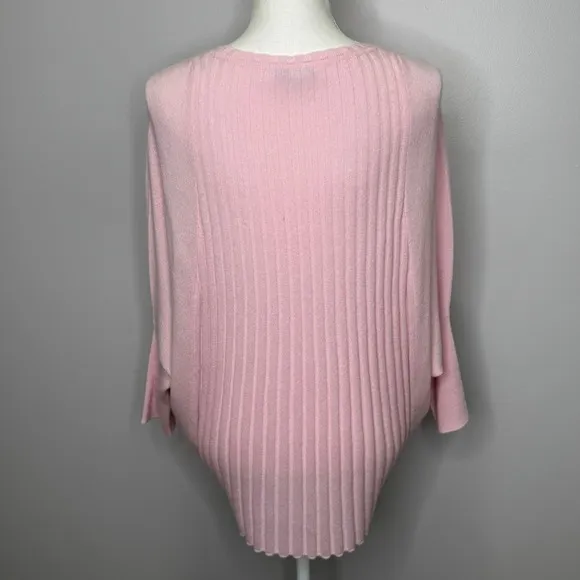 J. McLaughlin Doyle‎ Cashmere Sweater Medium Pink Ribbed Knit Pullover Soft Cozy - Image 6