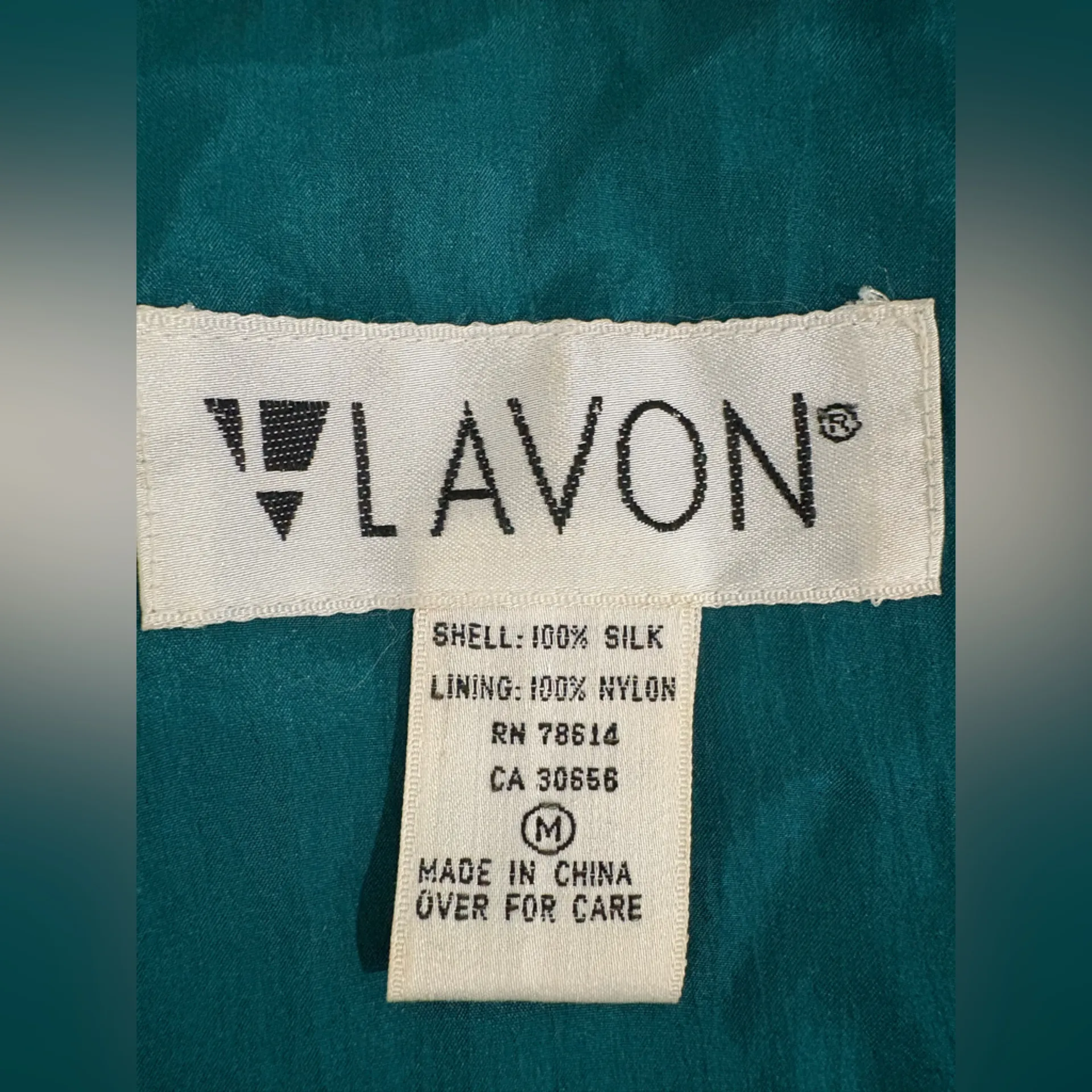 Lavon Vintage Teal Bomber Jacket Size M - Image 8