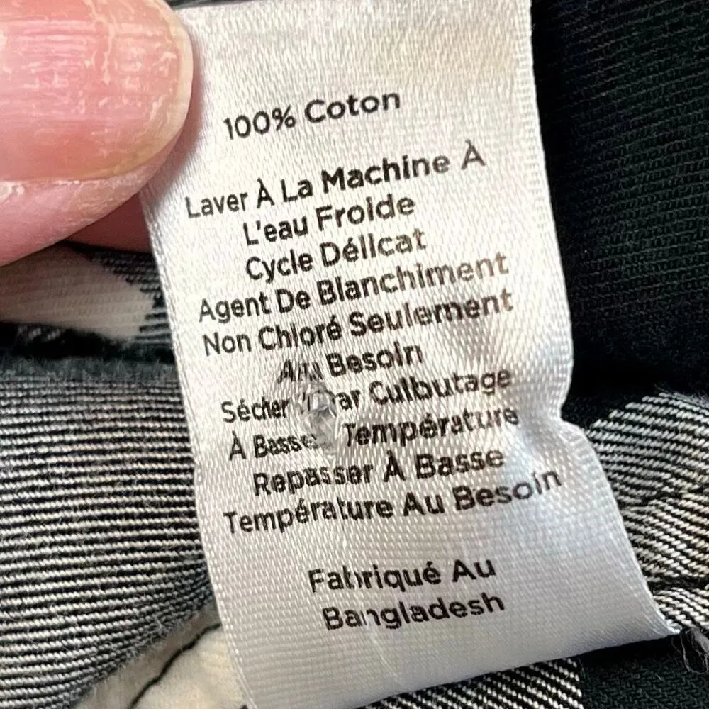 Talbots Petites Black White Buffalo Plaid Button Up MP - Image 8