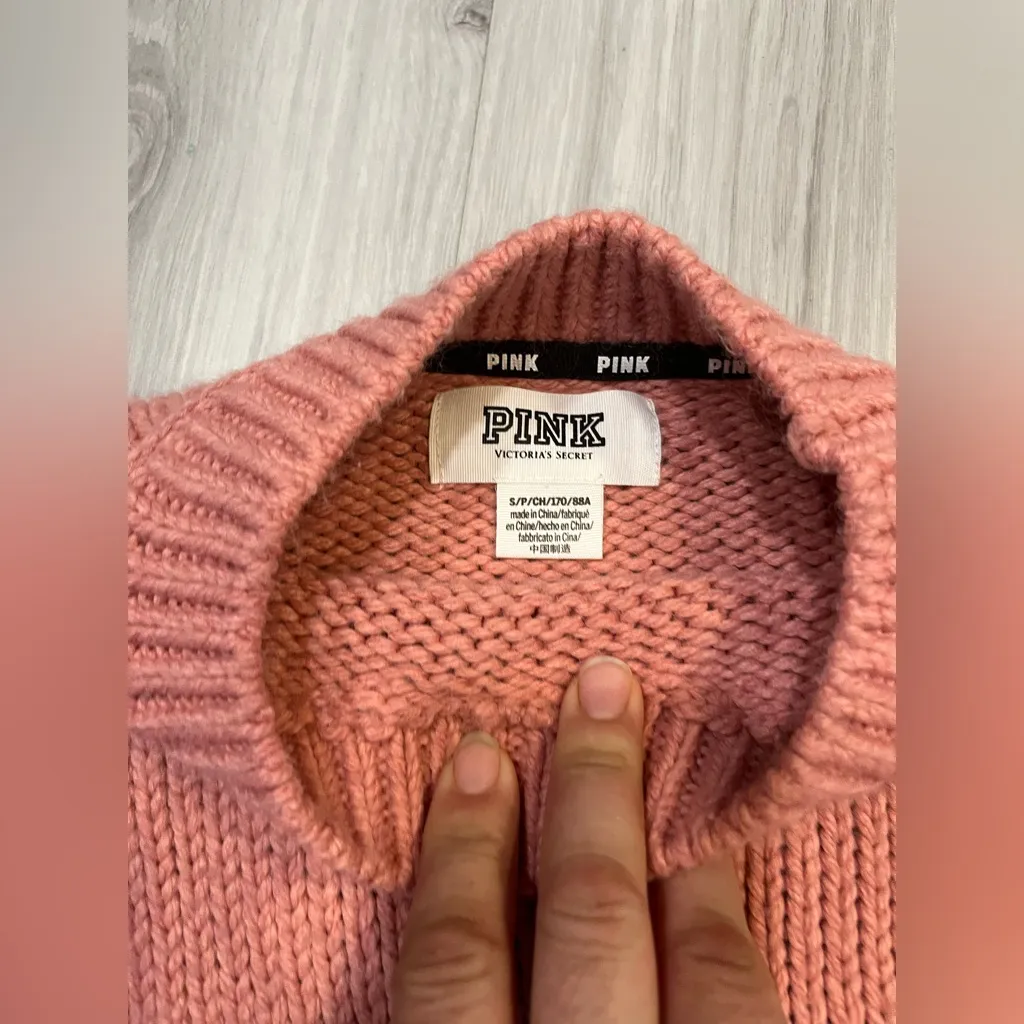 NWOT PINK Victoria's Secret Pink Crew Neck‎ Sweater with Ribbed Texture - Image 3