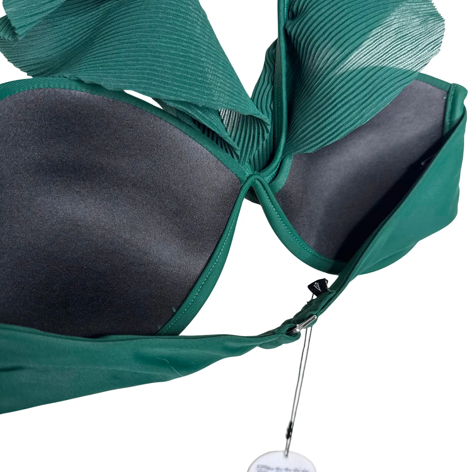 Andrea Iyamah Salama Convertible Bikini Top Size Large Green Ruffle Resort Swim - Image 10