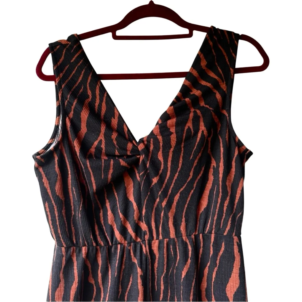 NWT Charming Charlie Tiger Stripe Jumpsuit Size Medium - Image 2