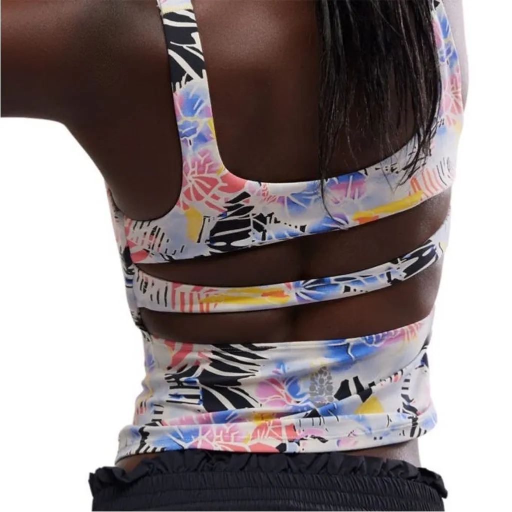 Nwt Free People FP Movement Never Better Long Tank Mystic Floral Combo Size S White - Image 4